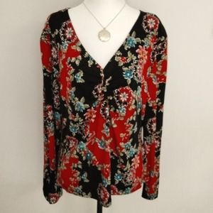 Style Studio Ladies stretchy floral top, size XL